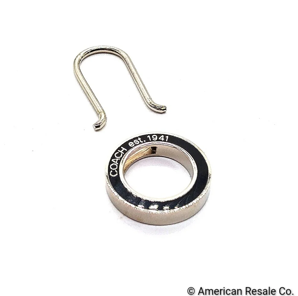 JUST IN! COACH Vintage Black Enamel Pinch Lock Locket Keychain FOB purse charm - Picture 4 of 7